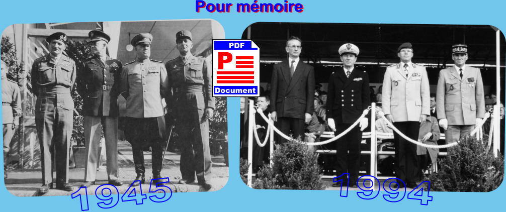 Pour mémoire Pour mémoire 1945 1994